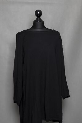 Cynthia Rowley Damen Pulli Pullover 48 50 schwarz leicht Knopf Merinowolle B967