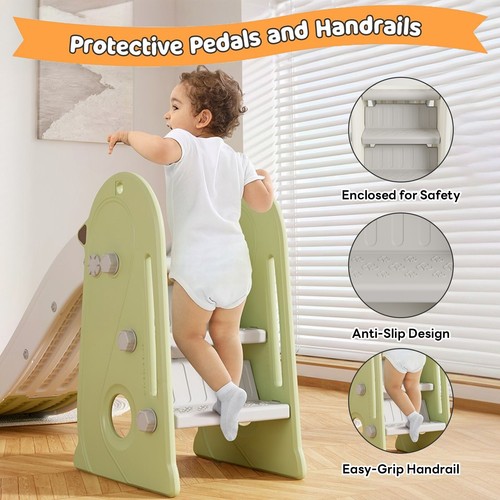 Juego de juguetes de escalador tobogán independiente para bebé, exterior/interior, niños pequeños de 2 a 7 años - Imagen 17 de 17