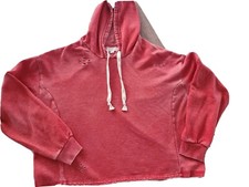 Colsie Women's Size L Distressed Fleece Lounge Hoodie Sweatshhirt - Red