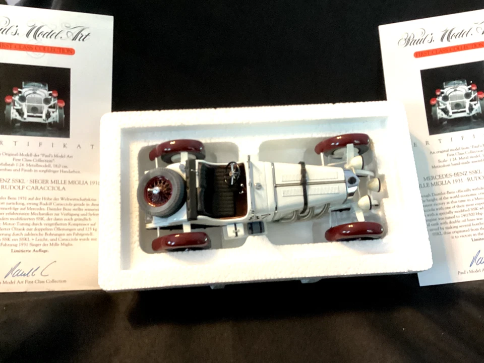 Paul’s Model Art Mercedes Benz SSKL 1931 carro de corrida escala 1:24 Inv.# 1243 S3-3 - Imagem 4 de 4