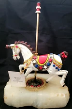 A Creative Concept Carousel Horse by Ronald Lee 24K gold/hand painted on marble