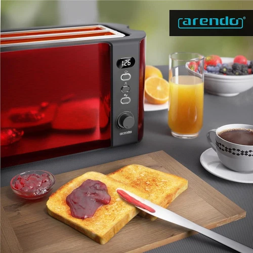 Arendo - Frukost 4 slice long slot toaster - double wall housing – with warming - Picture 6 of 7