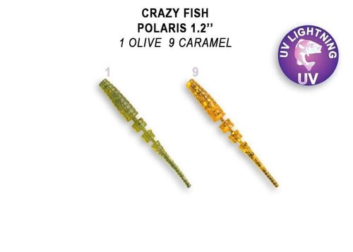 CRAZY FISH POLARIS 1.2" Soft Eatable Lures UV Lightning 16pcs Java Stick - Picture 5 of 6