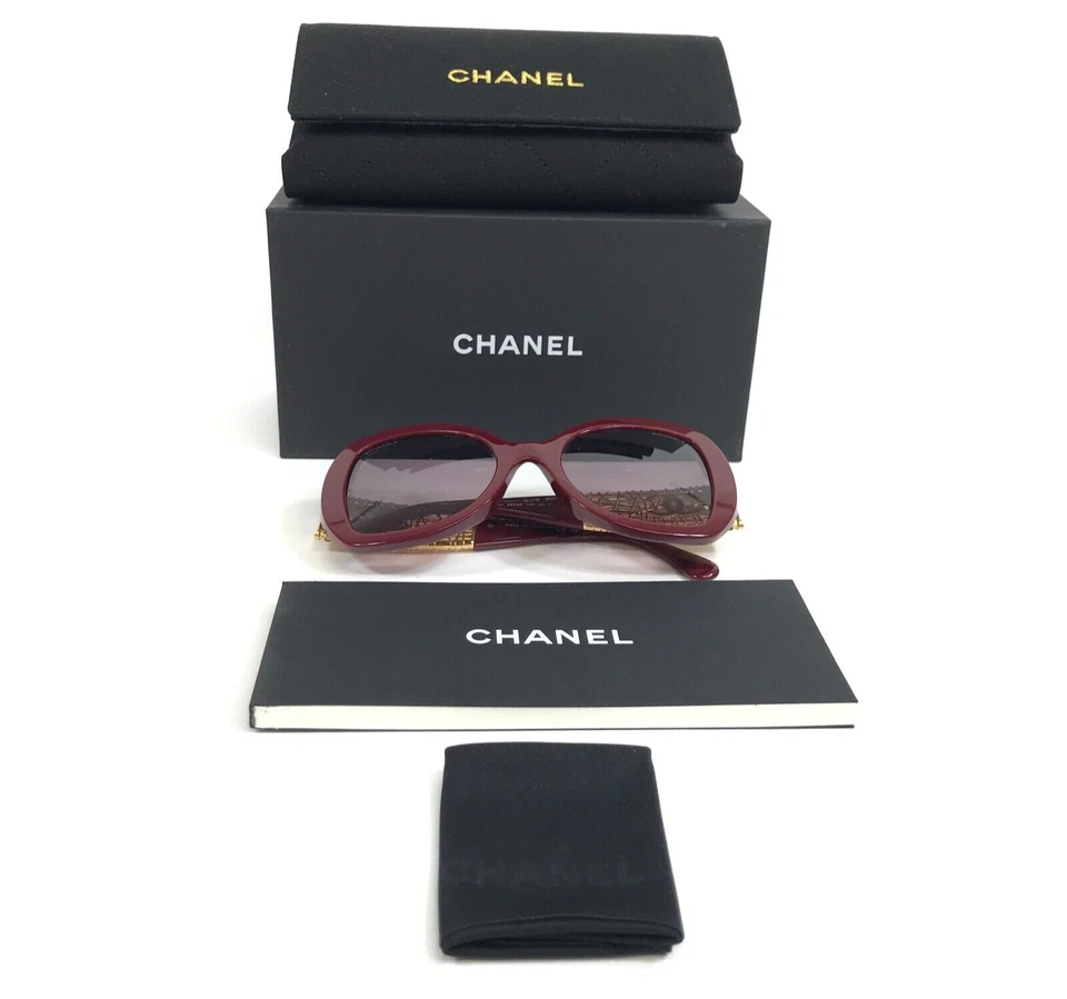 Gafas de sol Chanel 5531-A c.1792/S1 Burdeos doradas monturas asiáticas con lentes rosas Foto 2 de 4