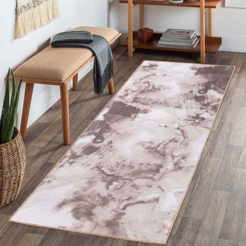 Yuma Abstract Marble Polyester Washable Indoor Area Rug or Runner Rug - Picture 14 of 24