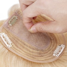 100 Remy Human Hair Topper Clip In Top Silk Base Hairpiece Toupee For Loss Hair
