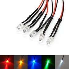 5mm Prewired Flashing Blinking LED Bulb Bright 3 48V Red Yellow Blue Green White