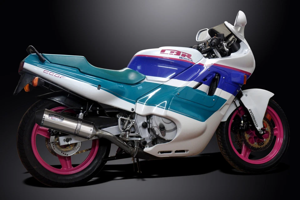 Honda CBR600F Hurricane 1987-90 Full Exhaust 4-1 13.5" X-Oval Stainless Muffler - Image 4 of 4