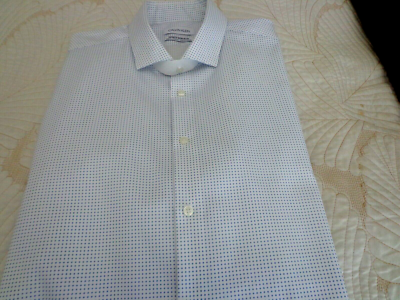 Calvin Klein Men's Dress Shirt White Dotted Infinity Non Iron Slim Fit Sz  XL | eBay