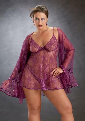 Lencería Babydoll Talla Grande para Mujeres Sexy de encaje elegante  especial ocasión íntima | eBay