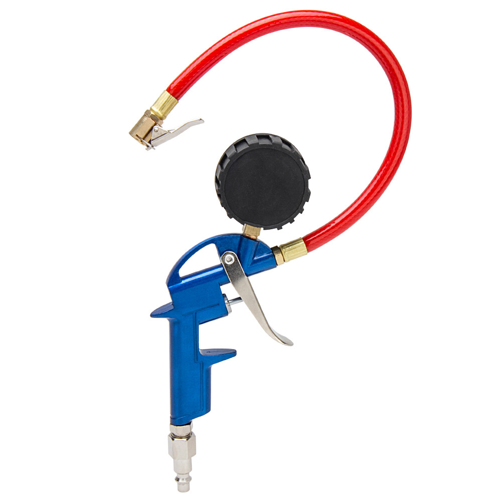 Air Compressor Tire Inflator Attachment Lock Air Chuck w/Pressure Gauge 150 PSI