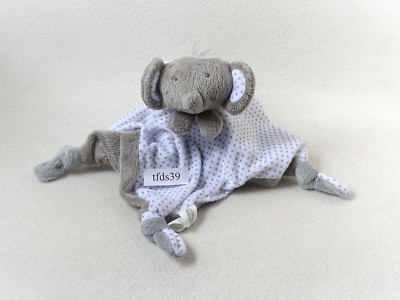 Playgro Elefant weiß grau mit Punkte Kuscheltuch Schmusetuch (T211)