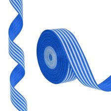 25 Yards x 1" Striped Ribbon, Ribbon Candy Roll, Cobalt Blue