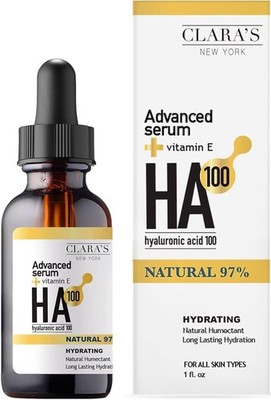 CLARA'S NEW YORK 100 Pure Advanced Hyaluronic Acid Facial Serum 30ml with Vit...
