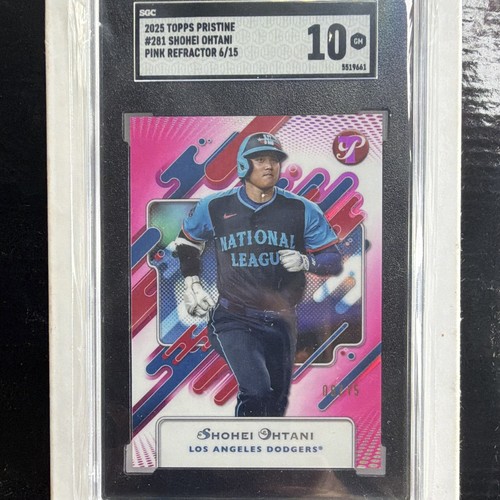 Topps 2025 Pristine Shohei Ohtani Dodgers #281 Pink Refractor 6/15 SGC 10