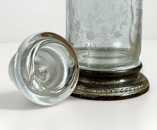 Heisey ORCHID 2 Piece Glass Cocktail Shaker w STERLING SILVER Base - READ* - Picture 5 of 11