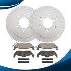Rear Drilled Rotors Ceramic Brake Pads for 2004 2008 Ford F 150 Lincoln Mark LT