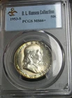 1953-S DL HANSEN Collection Franklin Half Dollar Silver PCGS MS-66+ Toning #486C