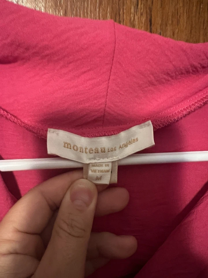 Monteau Los Angeles M Mameluco Rosa Caliente Mangas 3/4 Pantalones Cortos Sexy Fiesta Elegante Foto 2 de 4