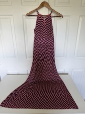 Ann Taylor Loft Petites Peach And Navy Halter Maxi Dress Women’s Size XSP