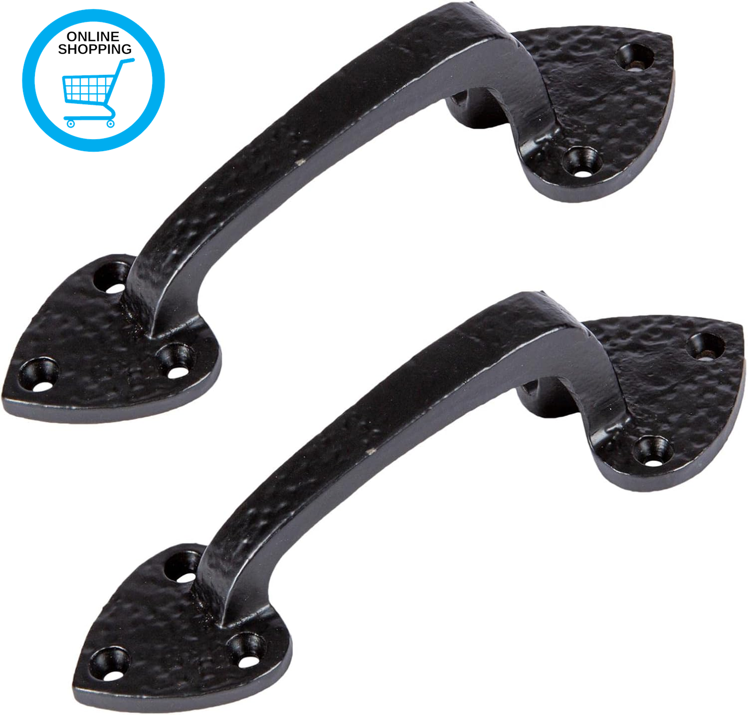 Rustic Arrowhead Door Handle - H155Mm - Black - Pack of 2