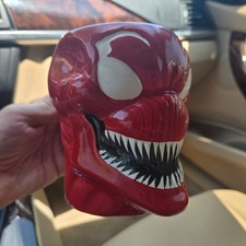 Taza de café Marvel Comics cerámica veneno rojo carnicería cabeza moldeada 16 OZ