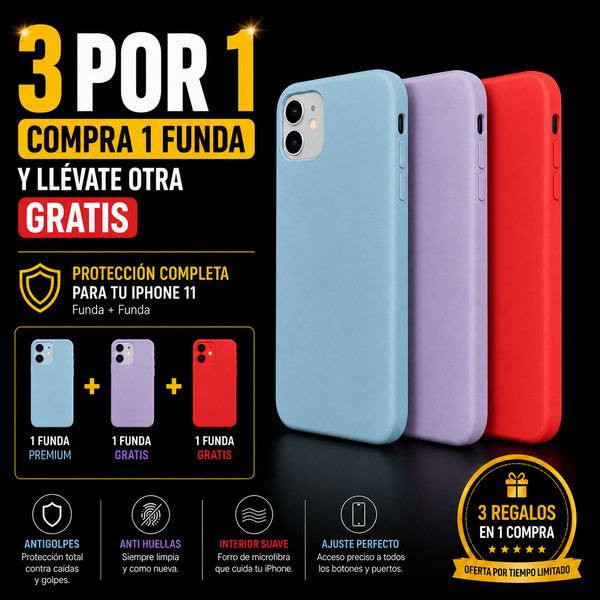 3x1 Funda iPhone 11 Pro Silicona Líquida Premium Antigolpes Soft Touch Microfibr