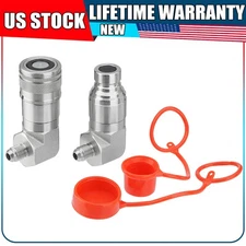 1/2" Body x 3/8″ JIC Male Thread Skid Steer Hydraulic Coupling Adapter with Cap