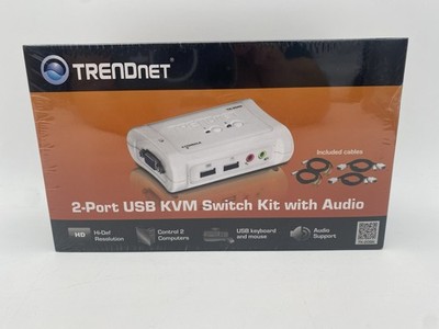 TRENDnet TK-209K 2-Port DVI USB KVM Switch Kit w Audio Factory Sealed