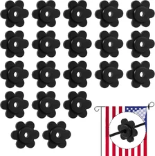 20Pcs Garden Flag Rubber Stoppers, Anti-Wind Flower Shape Pole Stop Clip Plas...