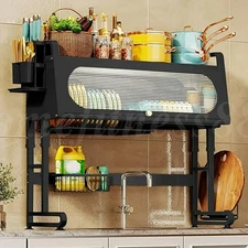 Large Dish Drainer Drying Rack Kitchen Over the Sink Storage Organizer Cabinet