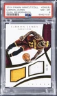 2014 PANINI IMMACULATE COLLECTION DUAL MEMORABILIA LEBRON JAMES 18/99 PSA 8