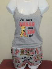 Garfield I'm More Bored Than U Are 2 Pcs Pajamas Set Nwt M