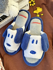 Peanuts Snoopy House Slippers Blue S/M US 7/8.5 Indoor Shoes Japan