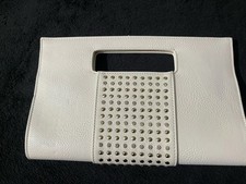 Charming Charlie White Studded Clutch With Rhinestones