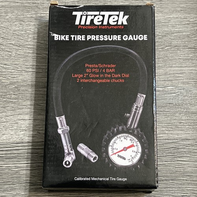 #ad Tiretek Road Bike Tire Pressure Gauge 60 PSI with Interchangeable Presta Valve $17.99