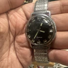 Vintage 97 Art TIMEX Electronic WR 35mm Men's Black Dial Watch Quartz For Repair