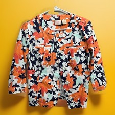 Coral Bay Women s Sz PS Blazer 3/4 Sleeve Stretch Floral