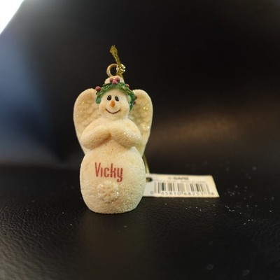 Vicky Personalized Christmas Ornament Snowman Angel Name Kidcore Gift