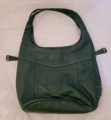 Tignanello Green Leather Hobo Shoulder Purse Bag w/ Multiple Compartments - Picture 2 of 12