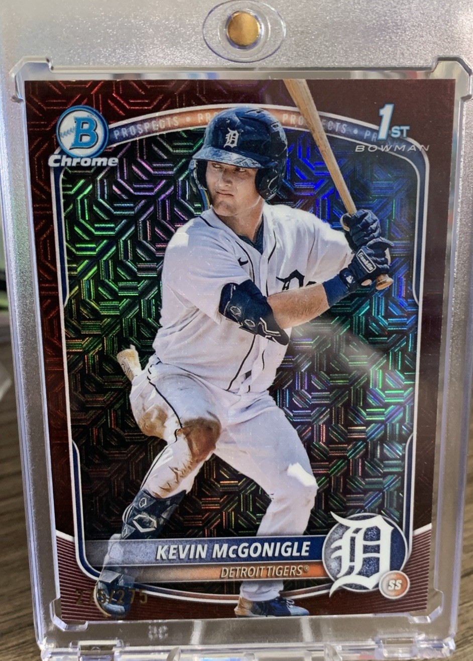 2025 Bowman Kevin McGonigle Chrome Burgundy Mojo Refractor 275/275 #BCP-79