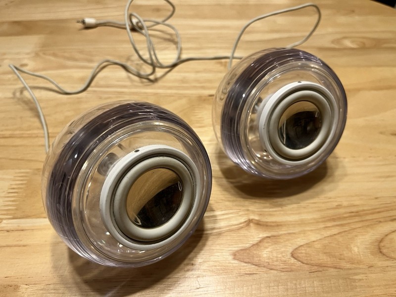 Vintage Clear M6531 Apple Pro Speakers by Harman Kardon For iMac G4 Tested