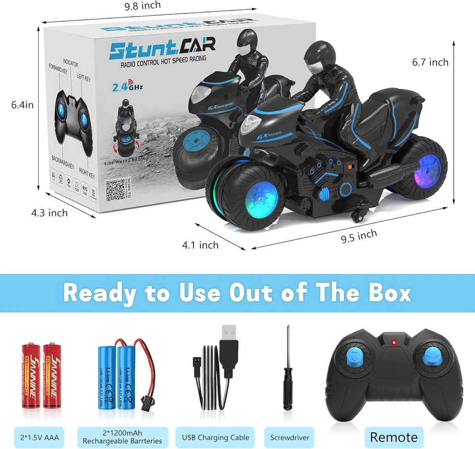 iappadore RC Moto, Mando a Distancia Moto con Ruedas Luces RGB - 36... Foto 2 de 4