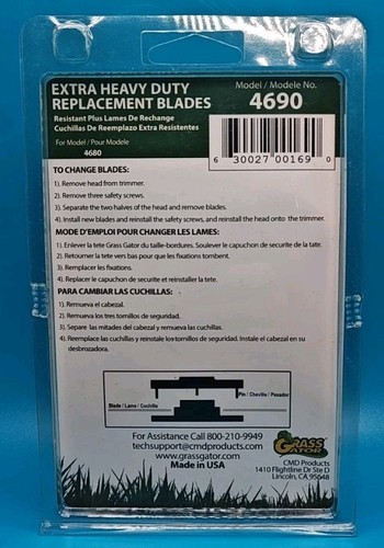 Grass Gator 4690 Extra Heavy Duty Metal Replacement Trimmer Blades For 4680 Head - Picture 3 of 4