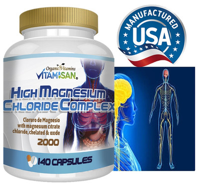 Triple Magnesium Complex 2000mg 140 capsules Organic Vitamins Vitamisan Citrate