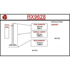 ITM Engine Components RX9628 Engine Exhaust Valve