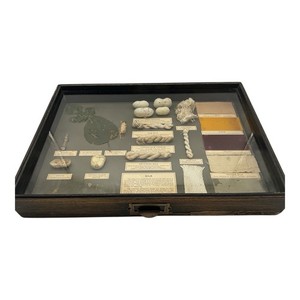 Antique Shadow Box Display Diorama SILK Product Samples Philadelphia Museum