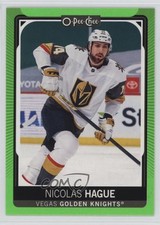 2021-22 O-Pee-Chee Neon Green Border 32/50 Nicolas Hague #397 0ba9