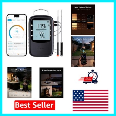 Professional Bluetooth Meat Thermometer with 2 Waterproof Probes for BBQ Success