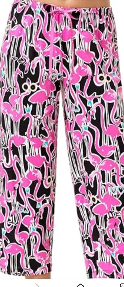 HUE Women's Printed Knit Capri Pajama Sleep-Pant, Size Medium - Image 4 of 4